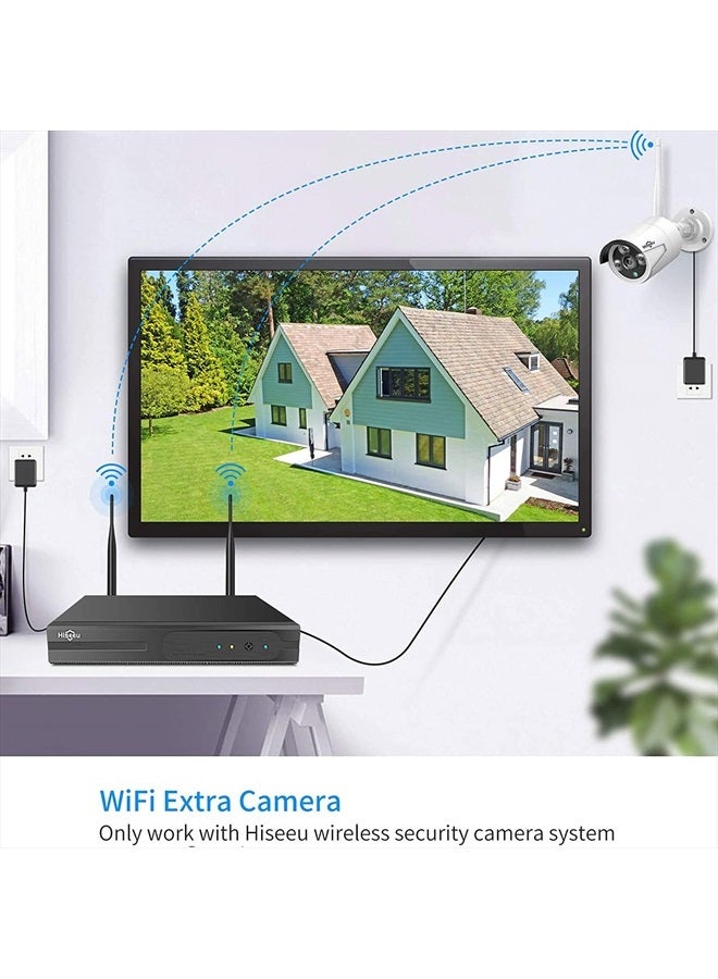 Hiseeu Camera Add on 3MP Outdoor Wireless Security Camera, Waterproof Outdoor Indoor 3.6mm Lens IR Cut Day & Night Vision with Power Adapter, Compatible 8CH Wireless Security Camera System - Image 2