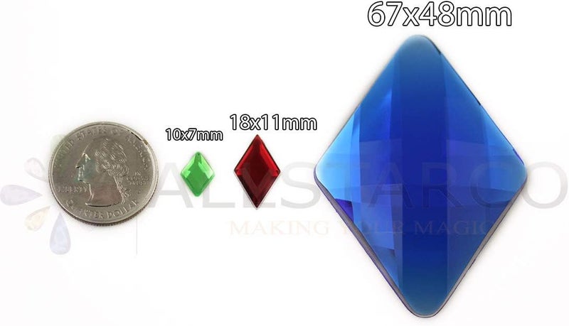 Allstarco 11x18mm Flat Back Diamond Acrylic Rhinestones Plastic Gems for Jewelry Making Costume Jewels Cosplay Embelishments - 35 Pieces (Gold Topaz H107) - Image 5