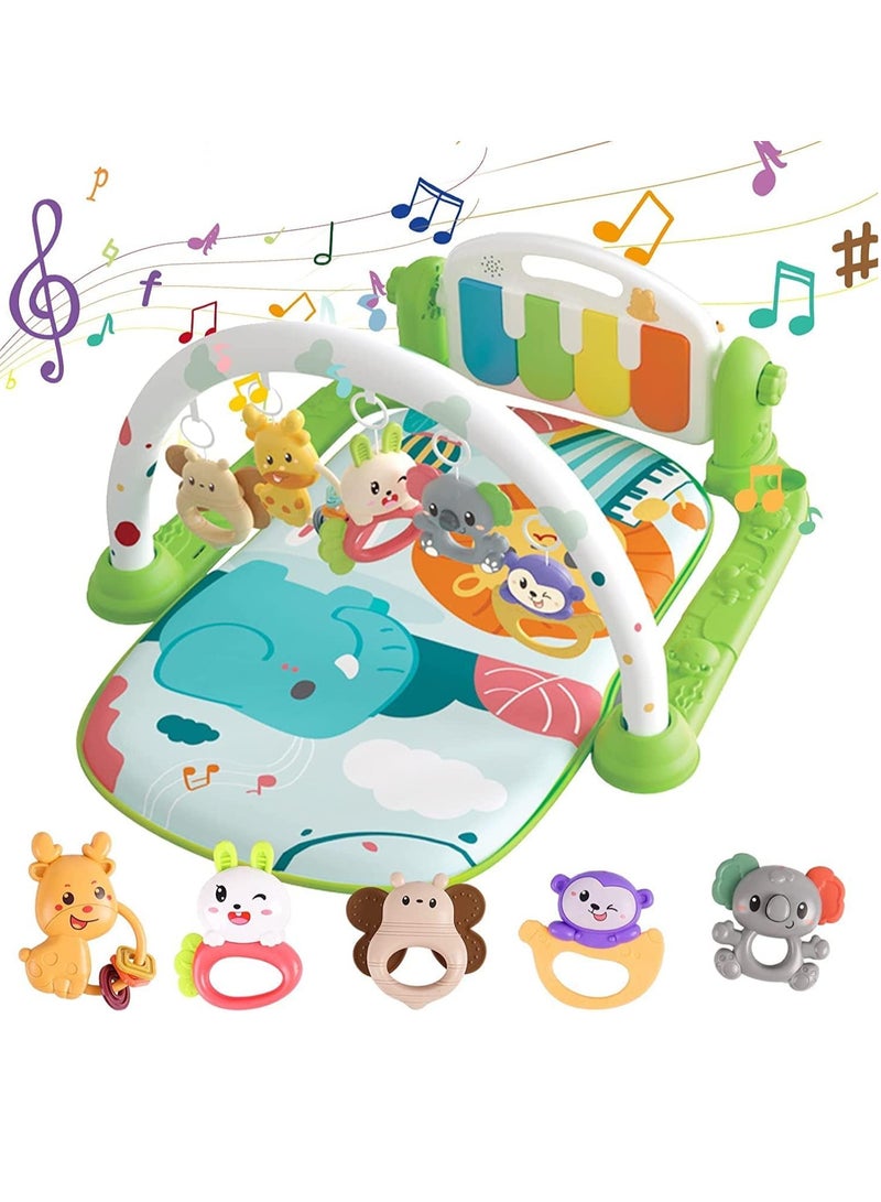 سكاي تاتش سجادات اللعب لصالات الألعاب الرياضية للأطفال، سجادات صالة الألعاب الرياضية للبيانو، سجادة وقت البطن قابلة للفصل مع الموسيقى والأضواء، ألعاب تعليمية إلكترونية موسيقية، مركز أنشطة للأطفال الرضع والأطفال - Image 1
