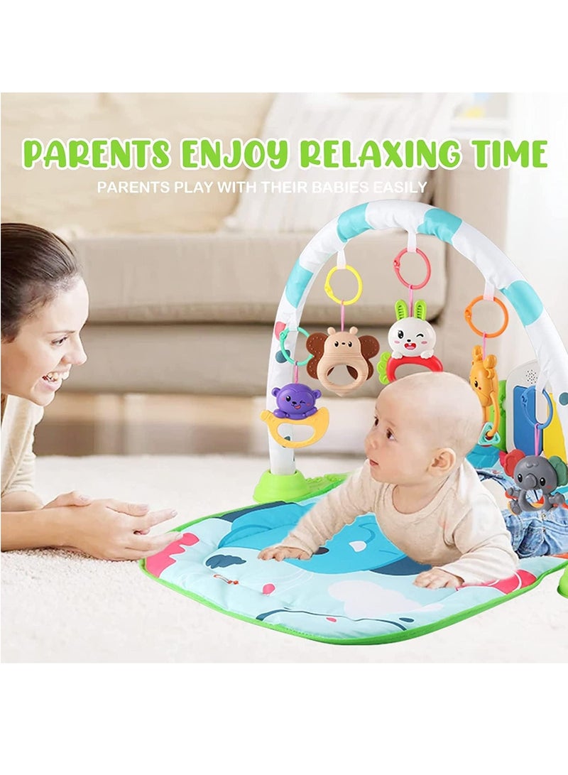 سكاي تاتش سجادات اللعب لصالات الألعاب الرياضية للأطفال، سجادات صالة الألعاب الرياضية للبيانو، سجادة وقت البطن قابلة للفصل مع الموسيقى والأضواء، ألعاب تعليمية إلكترونية موسيقية، مركز أنشطة للأطفال الرضع والأطفال - Image 2