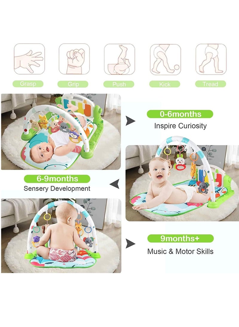 سكاي تاتش سجادات اللعب لصالات الألعاب الرياضية للأطفال، سجادات صالة الألعاب الرياضية للبيانو، سجادة وقت البطن قابلة للفصل مع الموسيقى والأضواء، ألعاب تعليمية إلكترونية موسيقية، مركز أنشطة للأطفال الرضع والأطفال - Image 3