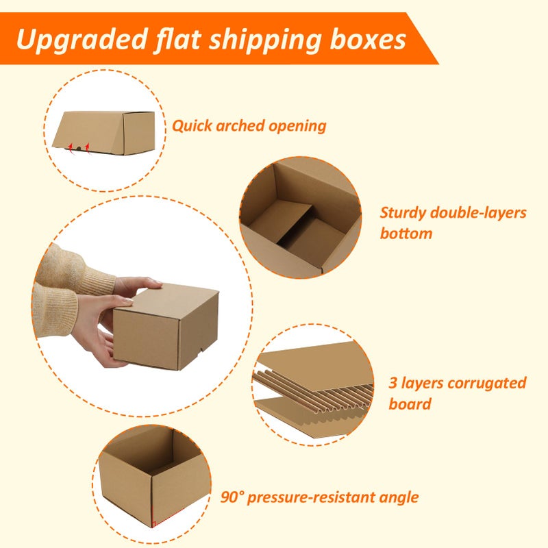 HORLIMER 6x4x3 inches Shipping Boxes Set of 40, Brown Corrugated Cardboard Box for Mailing, Packaging, Small Business - Image 3