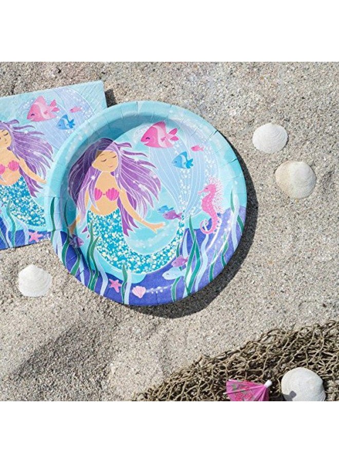 Unique Party 58335 Underwater Mermaid Round Plates | 9" | 8 Pcs, Multicolor - Image 2