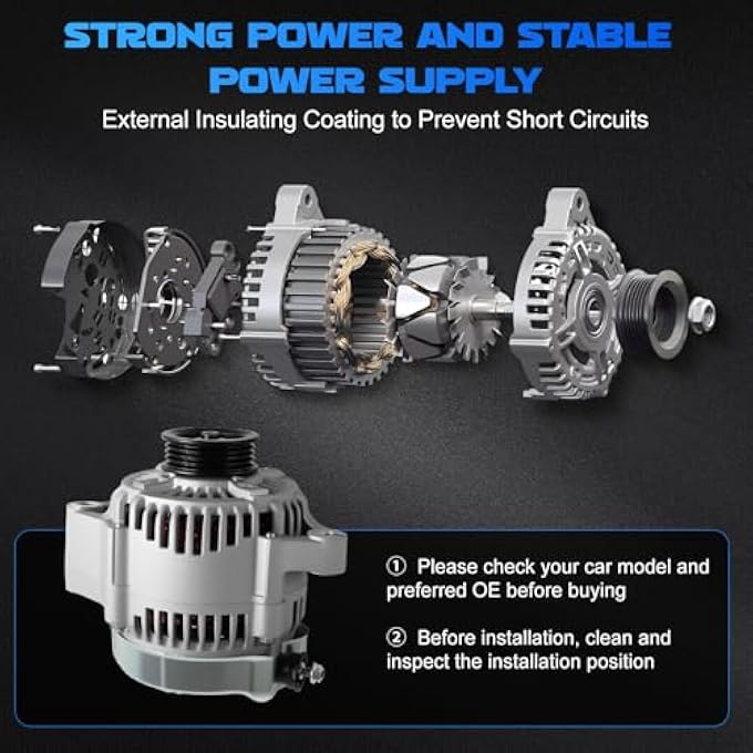 YOMALL Alternator 13743 for 1997 CR-V 2.0L, for 1998 CR-V 2.0L, for 1999 CR-V 2.0L, for 2000 CR-V 2.0L, for 2001 CR-V 2.0L, 113743N, 113628, 113628N, 101211-9810 - Image 5
