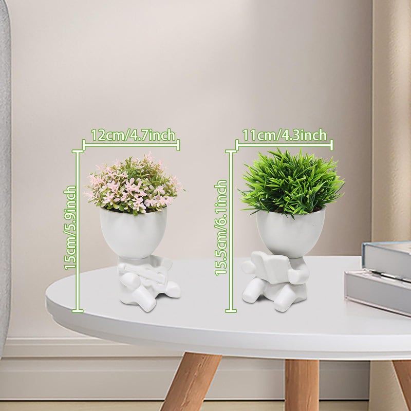 Zerzsy Fake Succulent  Mini Succulents Plants Desk Plant for Office Decor for Women  Cute Fake Plants Bathroom Decor - Set of 2 - Image 4