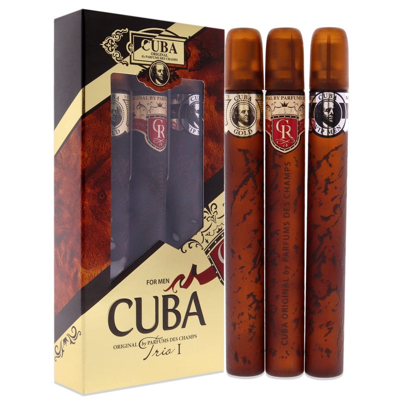 Cuba مجموعة هدايا كوبا تريو الأفضل 1 | (3 × 1.17 أونصة بخاخ أو دو تواليت) ذهب، VIP، ملكي | عطر للرجال - Image 3