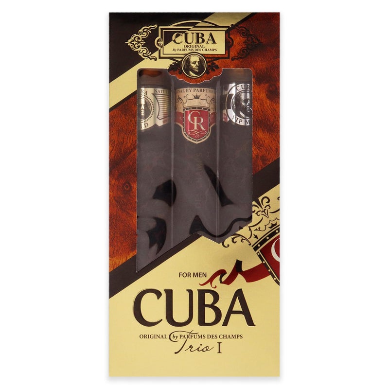 Cuba مجموعة هدايا كوبا تريو الأفضل 1 | (3 × 1.17 أونصة بخاخ أو دو تواليت) ذهب، VIP، ملكي | عطر للرجال - Image 5