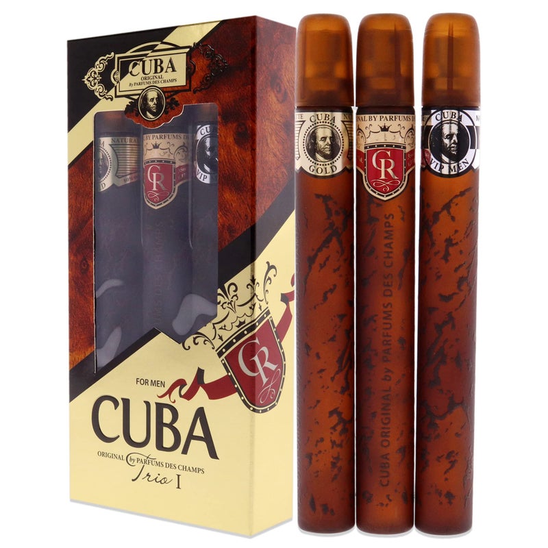 Cuba مجموعة هدايا كوبا تريو الأفضل 1 | (3 × 1.17 أونصة بخاخ أو دو تواليت) ذهب، VIP، ملكي | عطر للرجال - Image 4