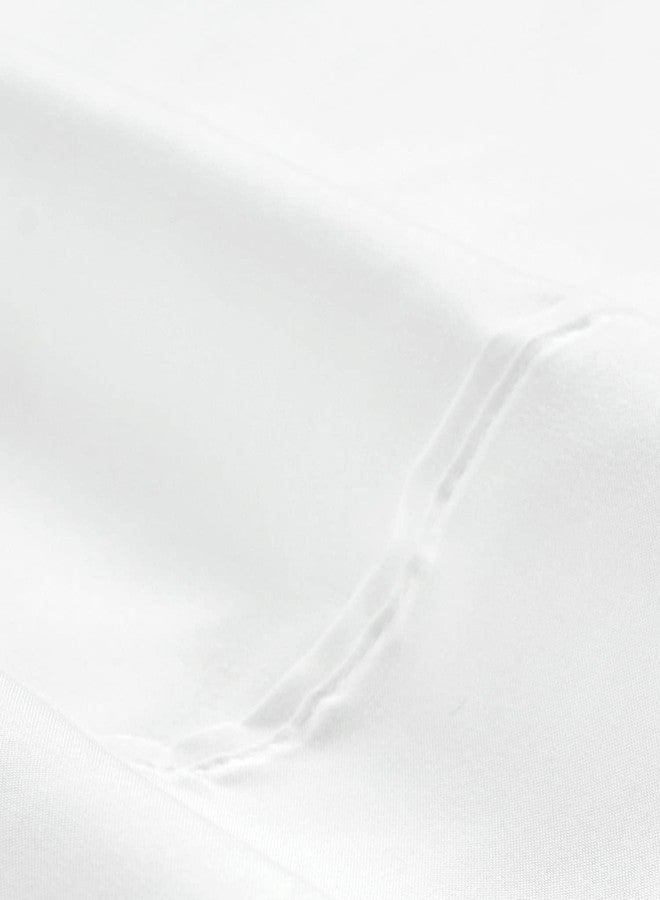 لاش ديكور طقم ملاءات سرير من أربع قطع من لاش ديكور فارمهاوس ميلو، مطلي بالفضة الصلبة، مقاس مفرد، أبيض - Image 4