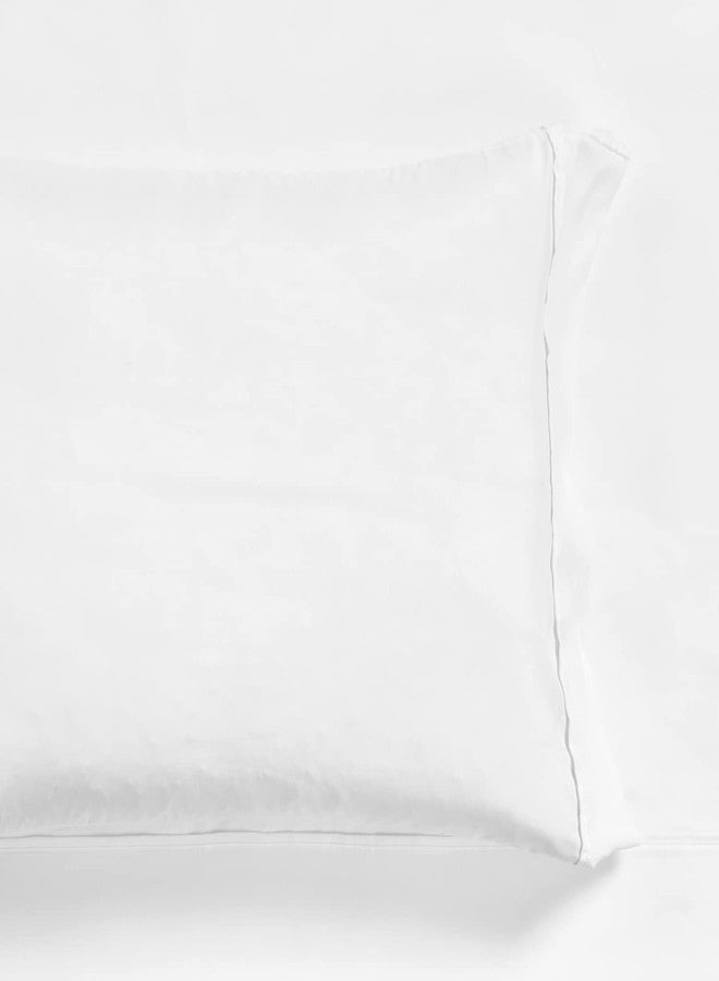 لاش ديكور طقم ملاءات سرير من أربع قطع من لاش ديكور فارمهاوس ميلو، مطلي بالفضة الصلبة، مقاس مفرد، أبيض - Image 5