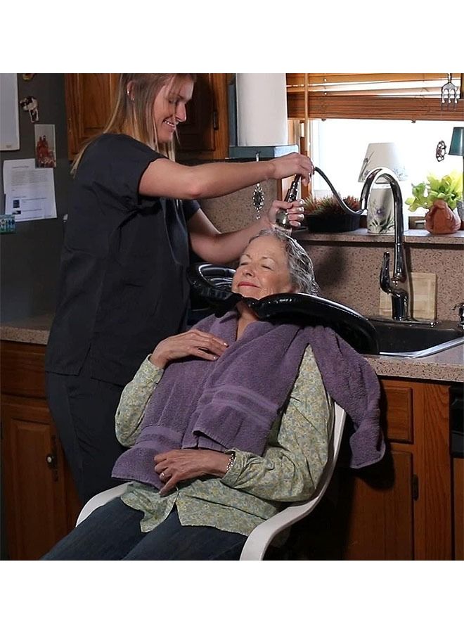 Portable Inflatable Rinse Basin For Washing And Cutting Hair At Home And In Bed Without A Salon Chair,Inflatable Shampoo Bowl Bed Washing Basin For Elderly Disabled - Image 3