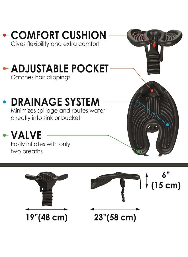 Portable Inflatable Rinse Basin For Washing And Cutting Hair At Home And In Bed Without A Salon Chair,Inflatable Shampoo Bowl Bed Washing Basin For Elderly Disabled - Image 2