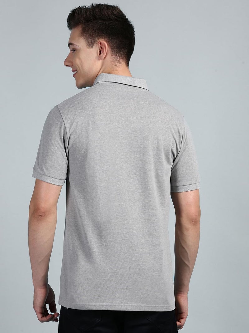 Lux Cozi Pack of 2 Maroon and Grey Melange Regular fit Half Sleeves Polo Neck T-Shirt for Men |Polo Casual Tshirt for Men | 100% Combed Cotton - Colour Fresh, Quick Dry, Ultra Soft (Size : XX-Large) - Image 4