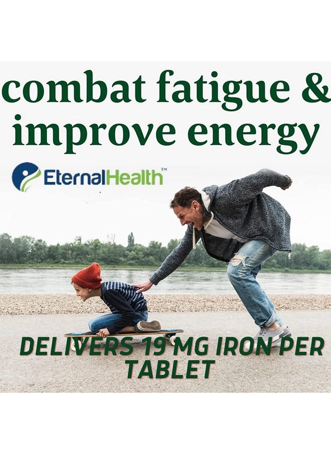Advanced Blood Builder - Iron Supplement Shown To Increase Iron Levels Without Nausea Or Constipation - Energy Support With Iron, Vitamin B12, And Folic Acid - 120 Tablets