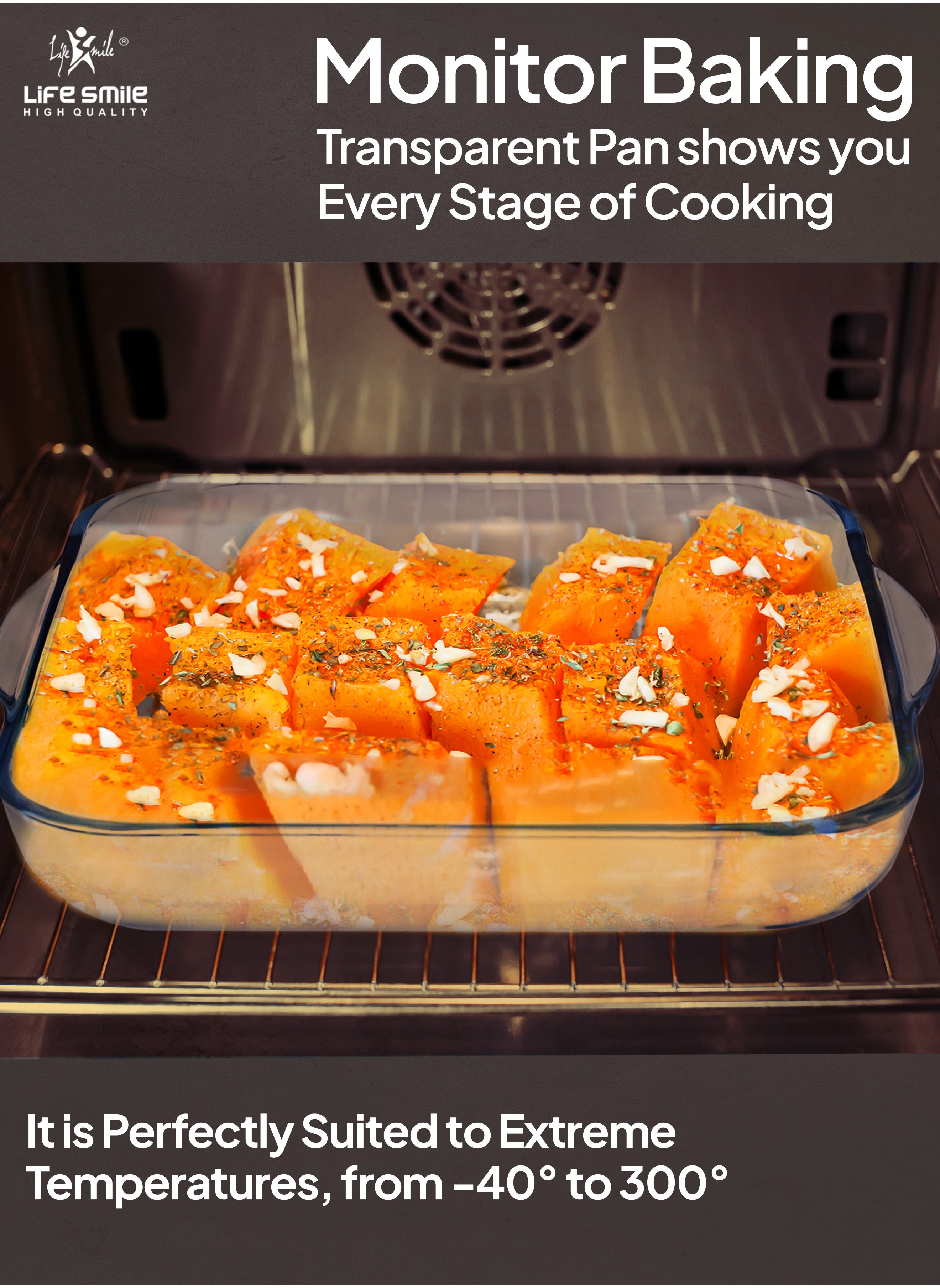 LIFE SMILE Borosilicate Glass Oven Baking Dishes Set of 2 - Square Shape Baking Tray Dishwasher Safe, Fridge & Freezer Safe, Microwave Safe (Design 1) - https://f.nooncdn.com/p/pzsku/Z1891B051A103FD3AC6FEZ/45/_/1731679130/34bf42d3-ba0a-481d-8448-6ed19f4dd6d5.jpg?width=original