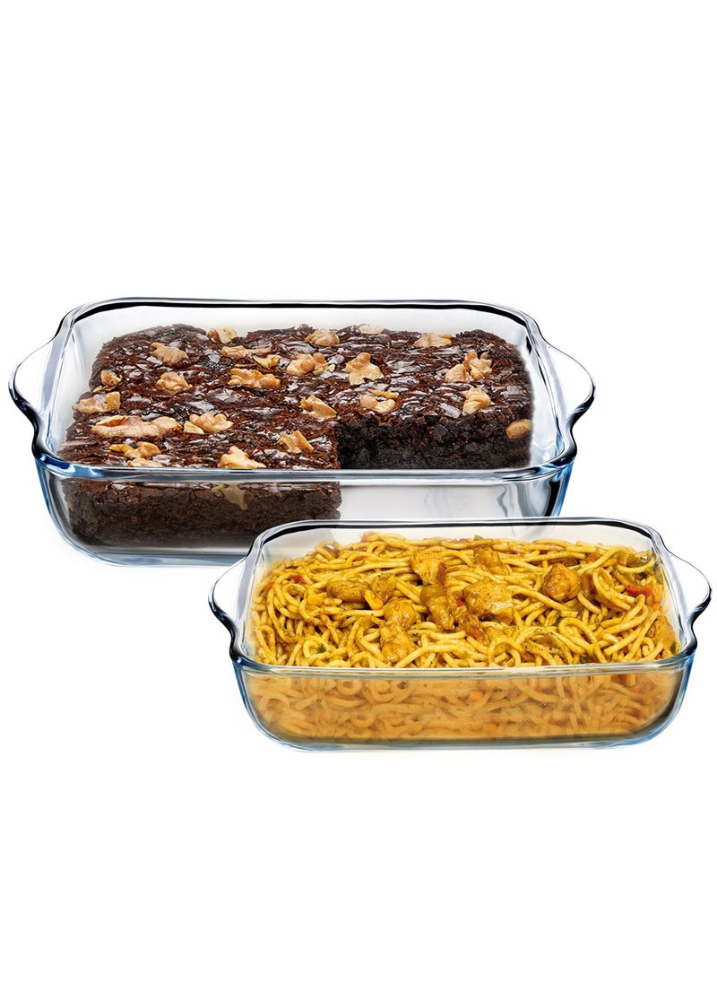 LIFE SMILE Borosilicate Glass Oven Baking Dishes Set of 2 - Square Shape Baking Tray Dishwasher Safe, Fridge & Freezer Safe, Microwave Safe (Design 1) - pzsku/Z1891B051A103FD3AC6FEZ/45/_/1735277932/3090a2a9-4af7-4cfd-9aaa-e31caae02b4b