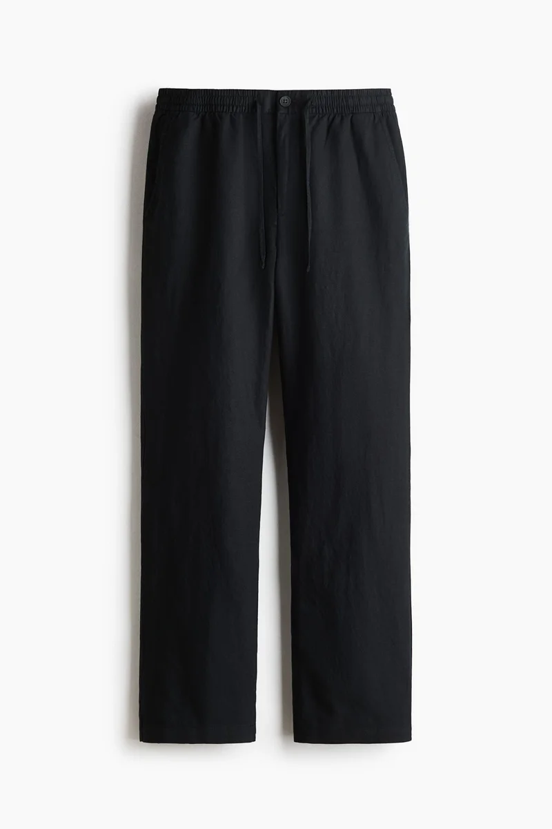H&M  Regular Fit Linen-blend trousers for Men | Best Price UAE