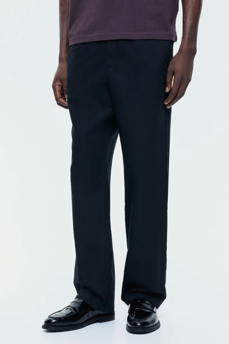 H&M  Regular Fit Linen-blend trousers for Men | Best Price UAE