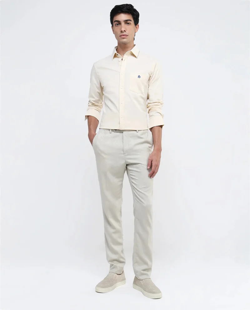 Rare Rabbit Men's Plain Formal Shirt With Embroidered Logo