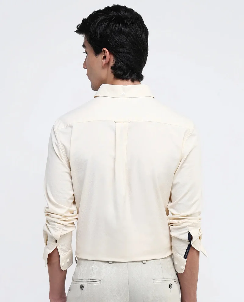 Rare Rabbit Men's Plain Formal Shirt With Embroidered Logo
