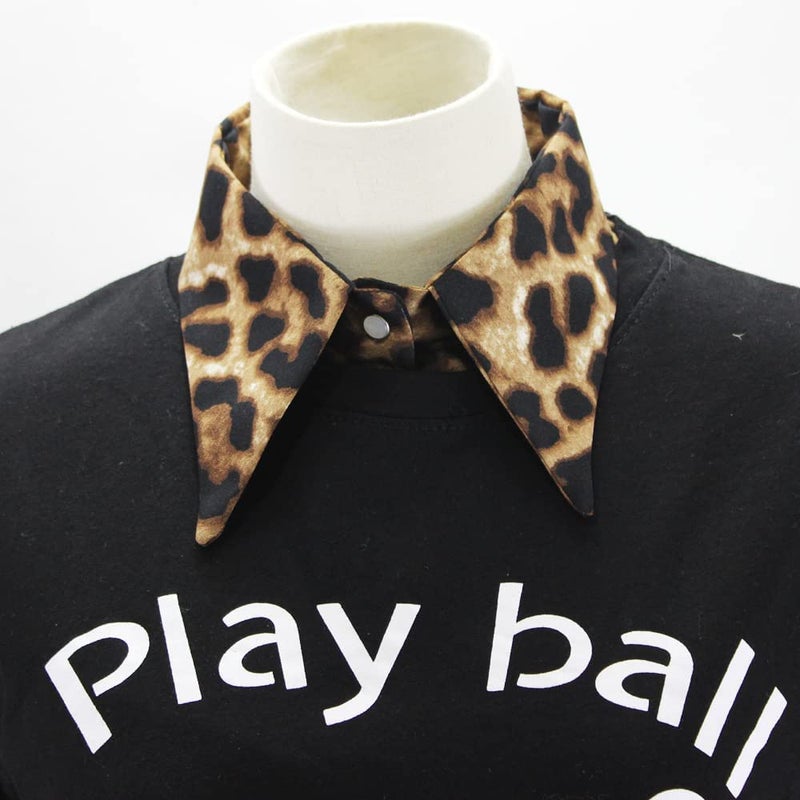 OOCC Stand Fake Collar Detachable Dickey Collar Half Shirt Blouse Leopard Print Shirt Collar False Collar - Image 4