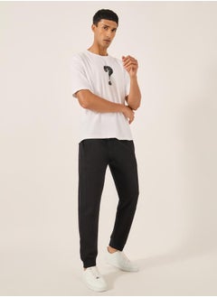 Styli Slim Fit Fleece Joggers with Drawstring  - Image 1