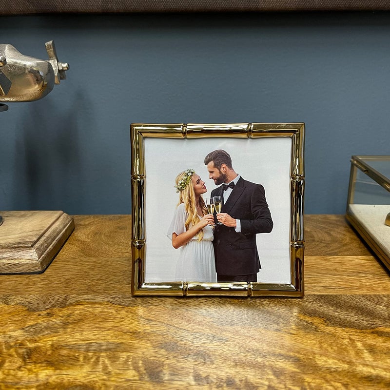 Lawrence Frames Bamboo Design Metal Frame  4x4  Gold - Image 2