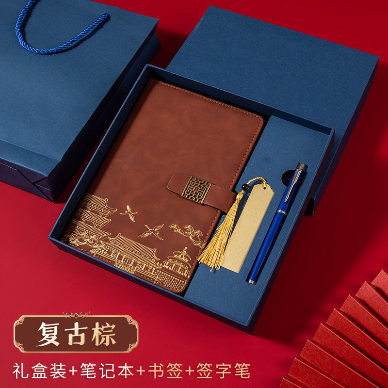A5 National Trend Business Notebook Gift Box Set Can Be Customized With Logo Meeting Minutes And Notes Creative Gift - Image 1