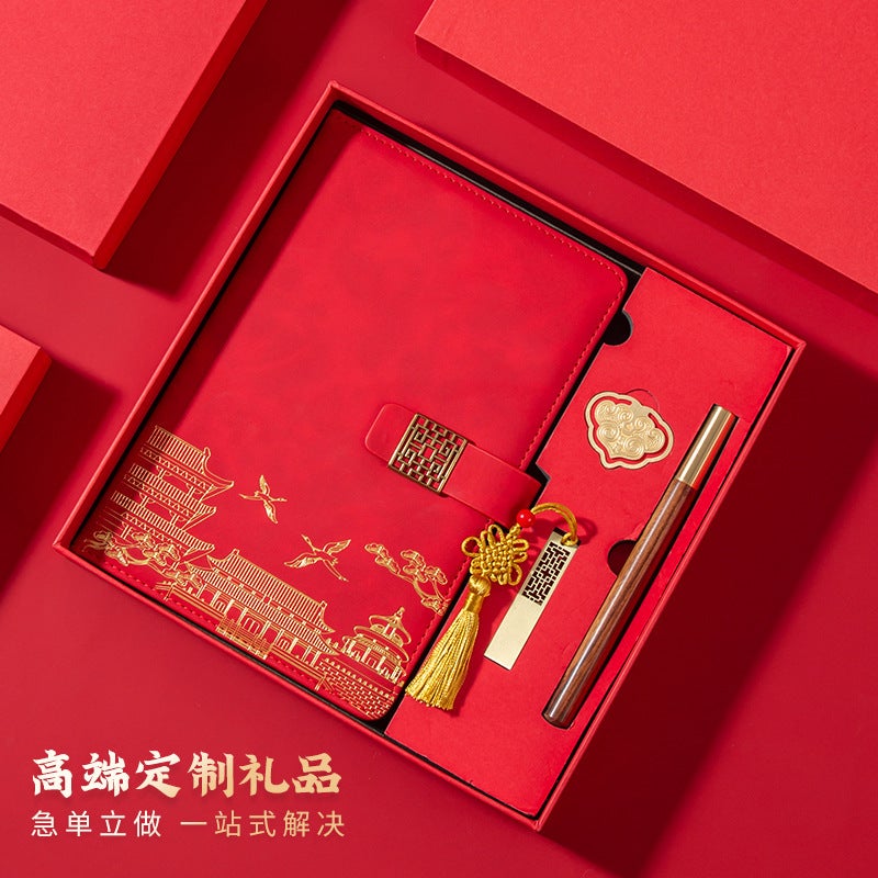 A5 National Trend Business Notebook Gift Box Set Can Be Customized With Logo Meeting Minutes And Notes Creative Gift - Image 2