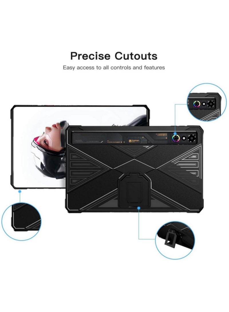1Pcs Case Cover for Red Magic Tablet 3 Pro 9.06inch 2025 Gaming Tablet Case with Stand TPU PC Material Full Protection Anti-Scratch Dirt-Resistant Black - Image 5