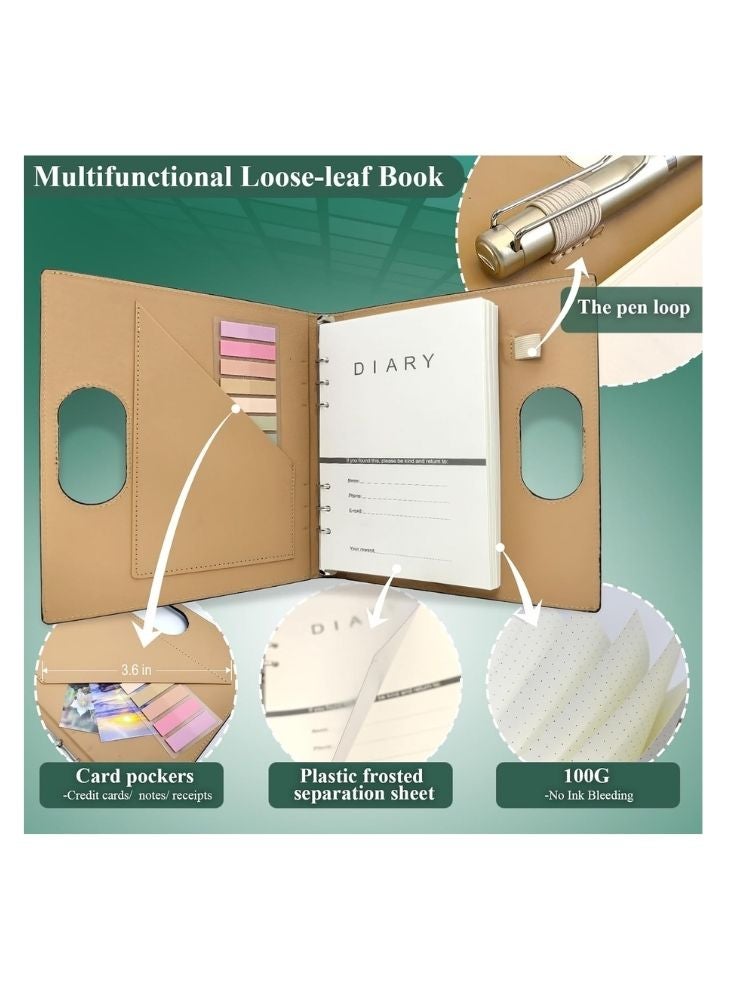 بريميم دفتر يوميات جلدي فاخر، إصدار "قادم" - بيج | دفتر تخطيط تنفيذي - Image 1