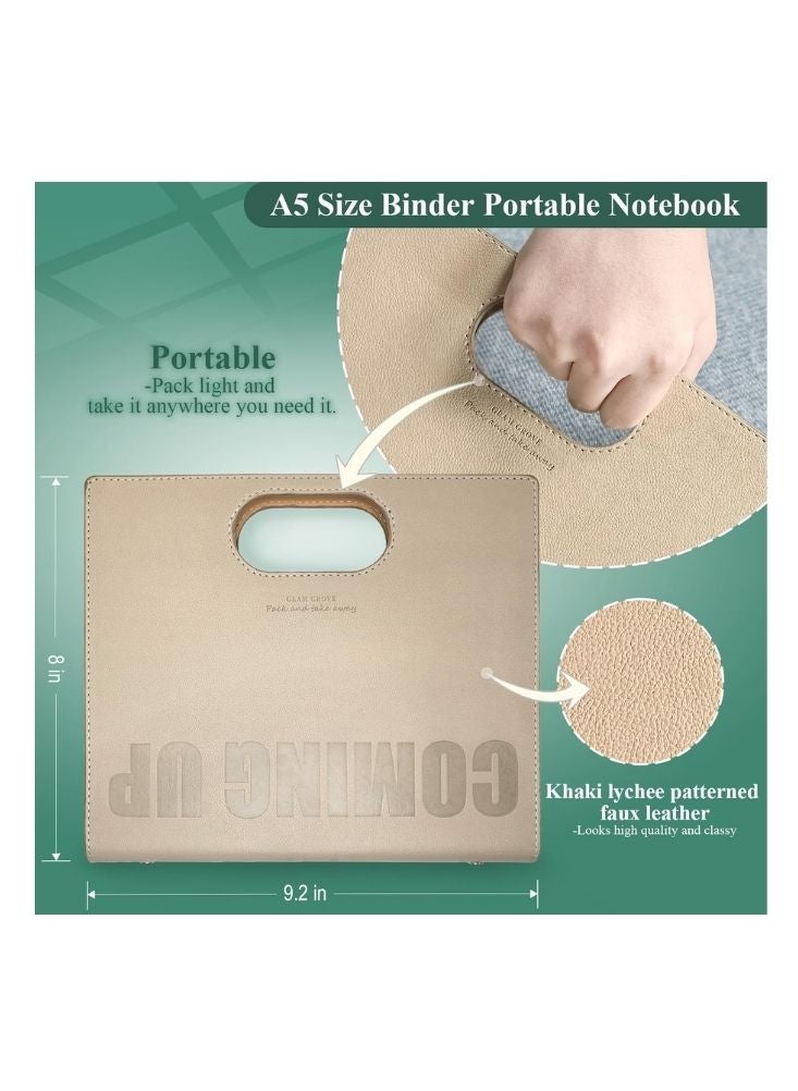 بريميم دفتر يوميات جلدي فاخر، إصدار "قادم" - بيج | دفتر تخطيط تنفيذي - Image 4