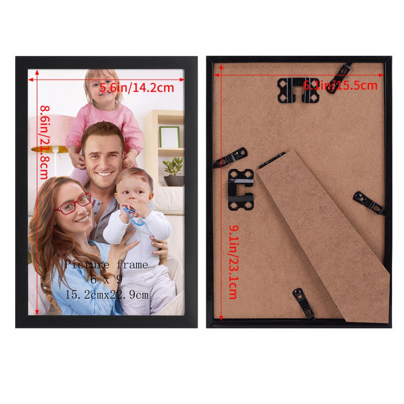 جيفت جاردن GiftGarden 6x9 إطار الصورة الأسود 6 × 9 إطار صور رفيع لعرض الجدار المنصية - Image 2