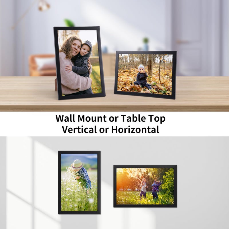 جيفت جاردن GiftGarden 6x9 إطار الصورة الأسود 6 × 9 إطار صور رفيع لعرض الجدار المنصية - Image 3