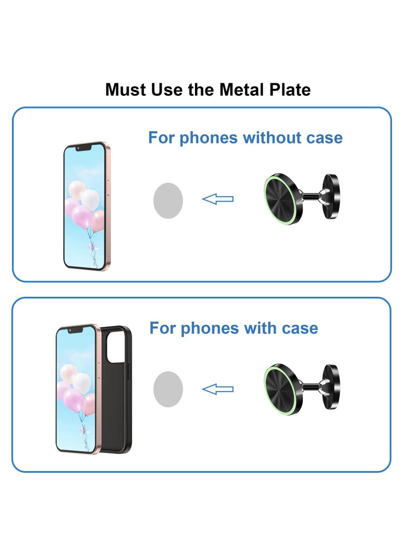 KASTWAVE Magnetic Phone Holder for Car, Universal Phone Mount for car, Dashboard Car Phone Holder, 360 Adjustable Magnetic Car Mount Fits for Samsung, iPhone 14, All Phones (Luminous 2 Pcs) - Image 5