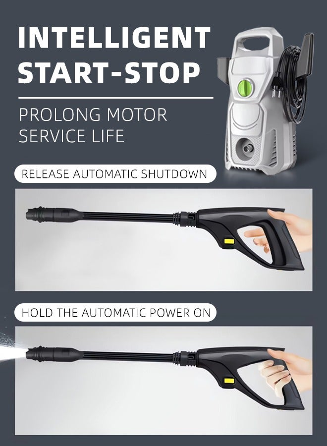 ALongDeng 2000W Electric High Pressure Home Car Wash Machine 7 Meters Hose with Accessories Compact Design Pressure Washer for Cleaning Cars Fences Pool - Image 5