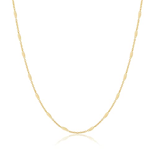 BERISO 14K Gold/Silver Plated Choker Necklace for Women Shining Dots Station Gold Chain Necklace Beads Sparkle Chain Necklace Link Chain Exquisite Jewelry for women - Image 4