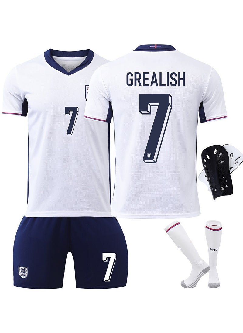 Generic - 2024 European Cup England Children's Youth Football Jersey Four-piece Set No. 7 - Image 1