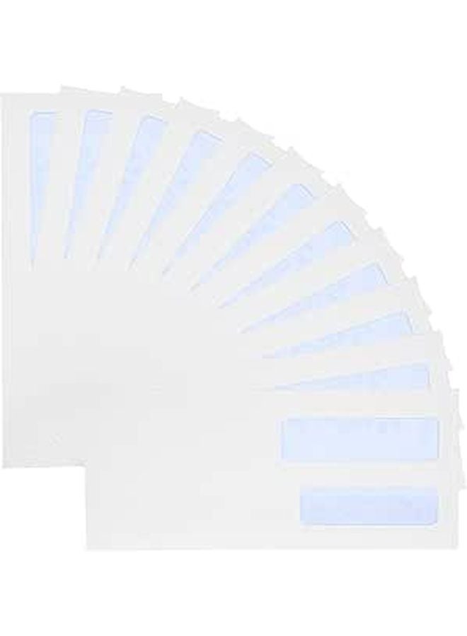 Double Window 10 Size White Business Envelopes 100 Pack Self Adhesive Flip Seal for Secure Document Mailing Invoices - Image 1