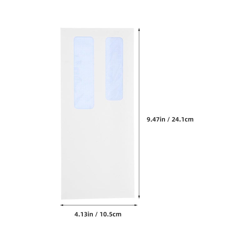 Double Window 10 Size White Business Envelopes 100 Pack Self Adhesive Flip Seal for Secure Document Mailing Invoices - Image 3
