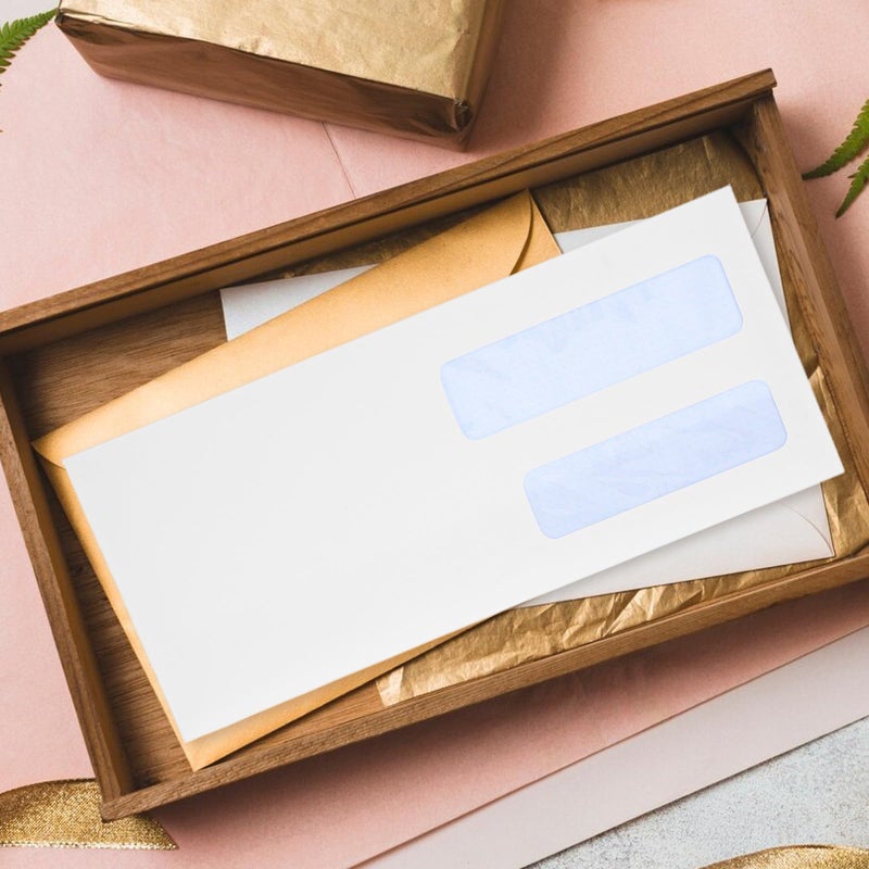 Double Window 10 Size White Business Envelopes 100 Pack Self Adhesive Flip Seal for Secure Document Mailing Invoices - Image 5