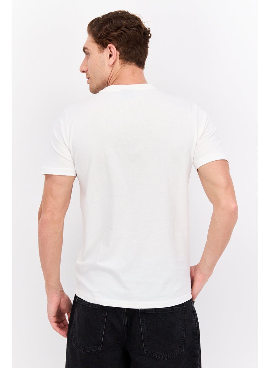 ELVIS Men Crew Neck Short Sleeves Graphic Printed T-Shirt, Off White  - Image 3