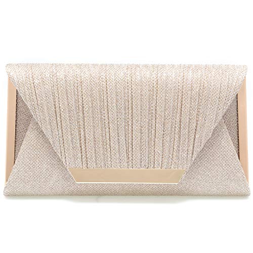 Mihawk clutches for women evening bag purses and handbags evening clutch purs Silver clutch purses for women wedding(Champagne) - Image 2