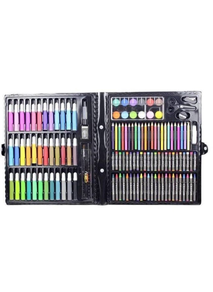 Generic 150PC Art Set with Sketch Book, Coloring Art Kit Drawing Art Supplies Case, Markers Crayon Colour Pencils for Budding Artists Kids Teens Boys (Black)  - Image 3