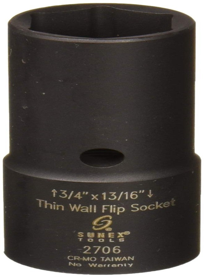 Sunex Tools مقبس سنكس 2706 ذو جدار قلاب بقطر 1/2 بوصة و3/4 بوصة × 13/16 بوصة