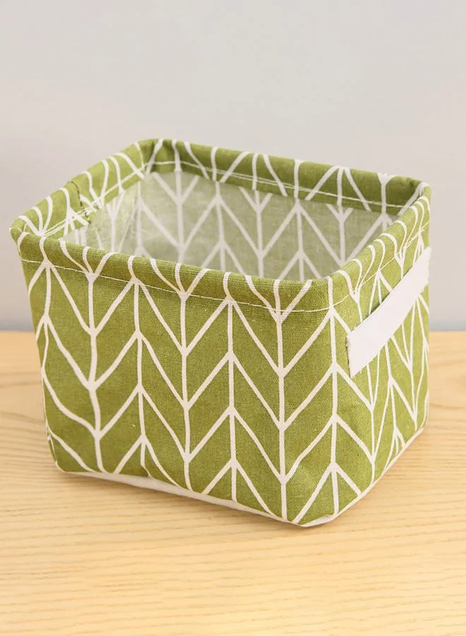 Styli Geometric Pattern Green Storage Basket