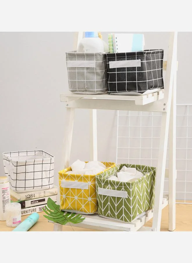 Styli Geometric Pattern Green Storage Basket