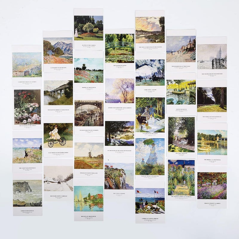 EDENMS Claude Monet Art Postcards, Famous Painting Modern Artwork Post Cards Bulk Pack(30 Pack), Vintage Aesthetic Picture Wall Collage, Postcards Poster for School Students Teacher Thank You Note Cards - Image 1