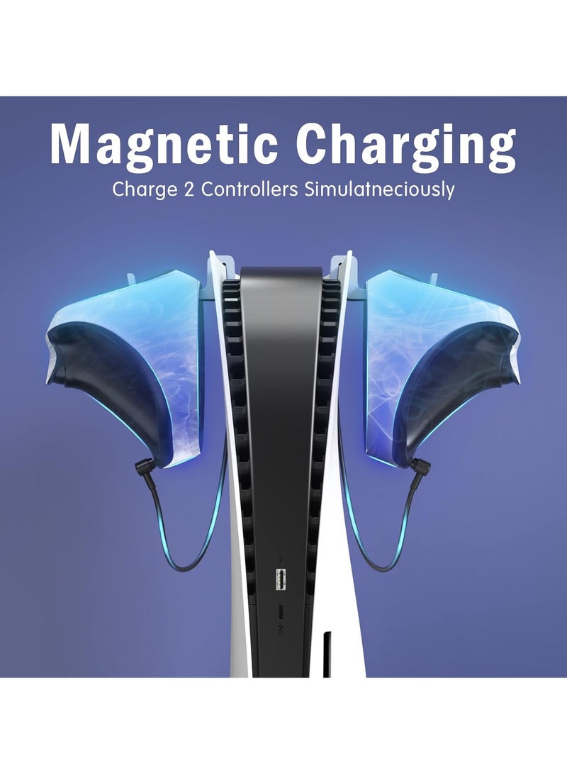 Mooroer PS VR2 Charging Cable Set for PS VR2 Accessories, 4-in-1 Stand and Charging Cable with Magnetic Type-C Charging Port for PS VR2 Headset & Sense Controller, USB Charger for PS5 Console & Power - Image 1