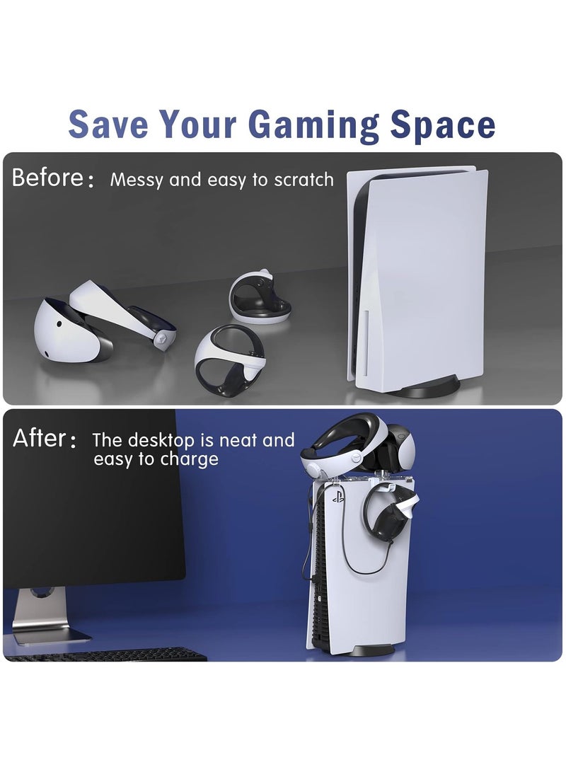 Mooroer PS VR2 Charging Cable Set for PS VR2 Accessories, 4-in-1 Stand and Charging Cable with Magnetic Type-C Charging Port for PS VR2 Headset & Sense Controller, USB Charger for PS5 Console & Power - Image 2